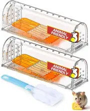 New Upgrade Humane Large Mouse Trap 2 PCS Live Rat Traps Plastic Mice and Rod...