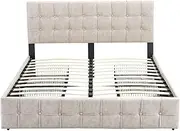 Priceworth Norwa Queen Bed Frame with Drawers, Bedroom Furniture, Sleek Design, Sturdy Construction, Sleek Design, Sturdy Construction, Easy Assembly, Versatile Style, 111.5 H x 160 W x 214 D CM