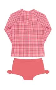 [Minnow] Girls Poppy Gingham Tie Knot Rashguard Set