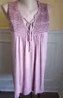 Maurice’s Mauve Pink Smocked Double Tied Tank Top Size XL NWT