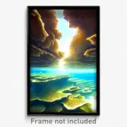 Pixel Art Poster - Pristine Reef (8 Bit Psychedelic Trippy Video Game Print)