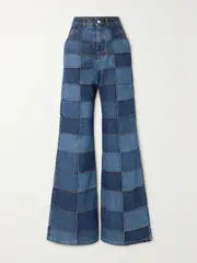 [Chloé] Chloé - Patchwork High-rise Wide-leg Jeans - Blue - FR 40 FR 40 Blue