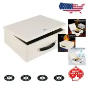 Compact Fireproof Storage Box with Key Lock - Perfect for Valuables & Documents