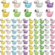 100PCS Mini Ducks,FUNCYboo Resin Ducks Luminous Mini Duck for Crafts Miniature Ducks to Hide Cute Small Ducks Accessories for Aquarium Garden Landscape Dollhouse Potted Plant DIY(2 Styles/Many Colors)