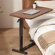 VINCT Laptop Desk, Bedside Cart, Portable Computer Desk, Laptop Bed Sofa Side Table, Adjustable Overbed Bedside Table, Mobile Stand Portable Computer Cart,Foldable Cart for Home Office(Brown)