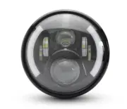 Motorbike 7" LED 75W Headlight DRL & Indicator + Metal Case DOT E Approved