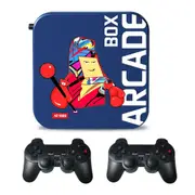 ARCADE BOX 64GB Retro Game Console, Android TV Box, 33000+ Classic Games, 50+ Emulators, 2 Wireless Gamepads