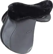 Merauno Sheep wool Horse Saddle Seat Saver Lamb wool Horse English Saddle Seat Cover Black