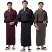 Japanese Samurai Yukata Kimono Robe Obi Vintage Cotton Cosplay Halloween Costume