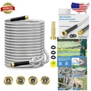 Kink-Free Heavy Duty Garden Hose 125 FT - Flexible Stainless Steel with Grip