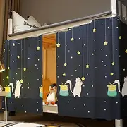 YMMMY ROSE Bunk Bed Curtains Dustproof Blackout Underbed Privacy Bed Curtains Bed Canopy 350g Twin Bunk Bed Cloth Shading Net for Single Sleeper Dorm Bedroom 2 Panels