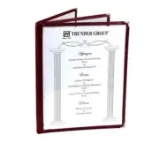 Thunder Group PLMENU-L3MA 3-Page Laminate Book Fold Menu Cover - Maroon