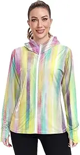 [Caihoyu] Plain Hoodie with Thumb Holes Rash Guard Shirts UPF 50+ Protection Lightweight Sweatshirt for Hiking Outdoor, Multicolor26, Small