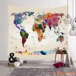 新品特惠🥇歐美世界地圖挂布 北歐風INS挂布 壁飾牆面背景裝飾畫布 挂毯沙灘巾