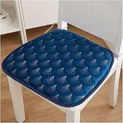U-Shaped Chair Cushions Dining Chairs Ties Removable Cover, Crystal Velvet Fabric Kitchen Chair Pads, Indoor Dining Room Chair Cushions,Blue (Color : Blue, Size : Pack of 6)
