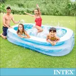 【INTEX】長方型藍色透明游泳池262X175X56CM_770L(56483N)