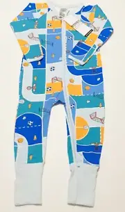 Bonds Wondersuit Zippy Ball Sports Print Zip Romper Baby BNWT - Size 1