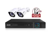 Elinz 4CH DVR AHD 1080P HD CCTV 2x Outdoor Bullet Security Camera System Surveillance Video & Audio Recording 2TB HDD