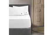 Ardor Double Bed 1000TC Fitted Combo Bedding Sheet Set w Pillowcases White