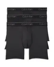 Calvin Klein Microfiber Stretch Wicking Boxer Briefs, Pack of 3