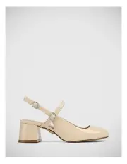 [Wittner] Ilyssa Patent Leather Heel in Pale Porcelain