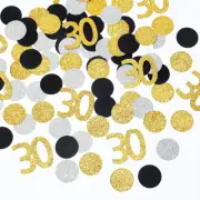 120 Pieces Number 30 Glitter Table Confetti for Her 30th Birthday Anniversary Pa