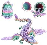 3D Printed Dragon Eggs with Dragon Inside, Full Articulated Crystal Egg, 3D Printed Gift Egg | Home Office Decor Easter Eggs (Style 3)