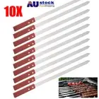 10x Stainless Steel Barbecue Metal Skewers Flat Needle BBQ Tools Kebab Stick Kit