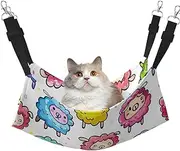 EdWal Cute colorful sheep cartoon pattern print Soft Sleeping Hammock Cat Hammock for Cage Hanging,Pet Hammock Bed Adjustable for Small Animals
