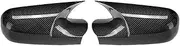 Wing Mirror Cover Glossy Black/Carbon Fiber Car Side Wing Rearview Mirror Cover Cap for Megane 2 MK2 2002-2009 Bat Rear View Mirror Cover Cap Side Mirror Covers(Color:Carbon fiber pattern)