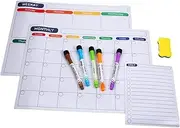 GOOHOCHY Magnetic Schedule Board Fridge Magnets Dry Erase Board Home Planning To-do List