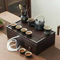 在飛比找樂天市場購物網優惠-大號多功能收納盒可排水茶盤茶臺功夫茶具套裝茶杯家用簡約茶托盤