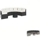 Garden Sofa with Table and Cushions Settee Couch Patio Poly Rattan vidaXL
