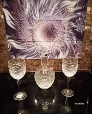 Master Cutter - WATERFORD CRYSTAL ARTISAN WINE SET DECANTER & 2 WINE GOBLETS New