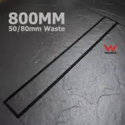 Black 100-900mm Tile Insert Floor Drain Shower Grate Bath 50/80mm Outlet Waste
