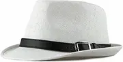 [eYourlife2012] Men Summer Sun Straw Fedora Beach Hat UPF50+Floppy Travel Packable Staw Hat Wide Brim Hat Panama Hat for Unisex