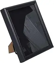 Flag Display Case Wooden Storage Shadow Box for Veterans with Tempered Glass Wall-Mounted Flag Frame Black