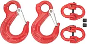 EVTSCAN 2 Pack Eye Slip Hook with Latch and Hammerlock, 2470 lb Working Load Limit, Alloy Steel Heavy Duty Lifting Hook