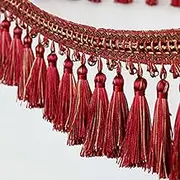 Fringe Trim，Curtain Tassels， 5 Meters Curtain Sewing Tassel Fringe Trim Braid Ribbon Lace Trimming Decorative Trim for Lampshades Sofa DIY Crafts(Red)