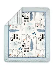 [The Peanutshell] Little Haven Cotton Cot Bedding Safari Quilt 100x120cm in Multi
