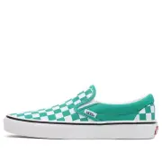Vans Classic VN0A5JMHB00 Men's Green & White Slip-On Checkerboard Shoes NR711