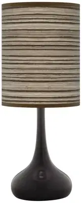 Cedar Zebrawood Giclee Black Droplet Table Lamp
