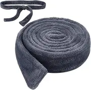 GORGECRAFT 4mm Thicken Bathrobe Belt Bath Robe Replacement 1.7M x 5CM Gray Unisex Soft Pajamas Waist Plush Flannel Tie Replacements for Waistband Hotel Adult Women Men Supplies