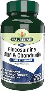 Natures Aid Glucosamine 500mg MSM 500mg + Chondroitin 100mg (with Vit C) 90 Tablets