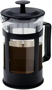 Leona Co 1L Glass Coffee Plunger, 8 Cup Brew, Heat Resistant Durable, Easy to Clean, BPA Free Coffee Press Teapot Maker