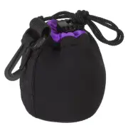 2.8" IDx3.9" H Camera Lens Bag with Thick Protective Neoprene, Black, Purple