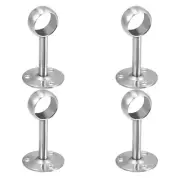 Wardrobe Pipe Bracket, 26mm Dia, 85mm Height, Wall Mounting Rail Rod Socket 4pcs