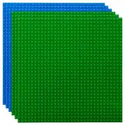 6 Piece Classic Baseplates, For Building Bricks, Basic Colors, 10x10 Inches