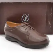 Ladies Aravon Devon Comfort Walking Oxford 5 EEEE Brown Leather Shoes New in Box