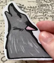 Cute Homemade Wolf Sticker -Matte Finish - Howling Wolf Free Shipping